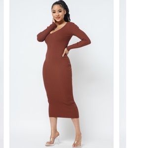 Ribbed midi dress